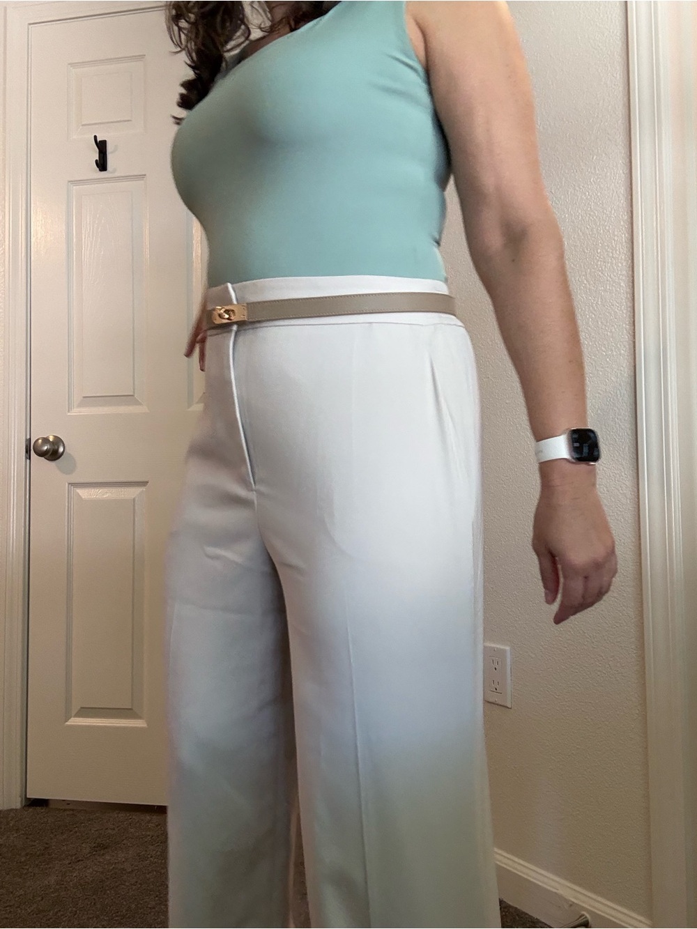 Quince Light Taupe Wide-Leg Trousers
